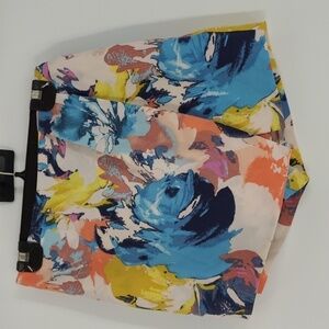 Bebe Size 2 Printblock Asymmetrical Overlap Short